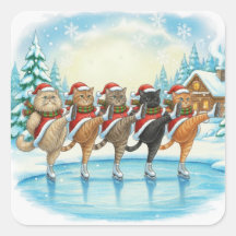 Christmas Cat Skaters, Stickers