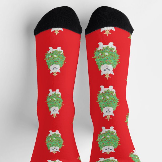 CHRISTMAS CAT SOCKEN (Oben)