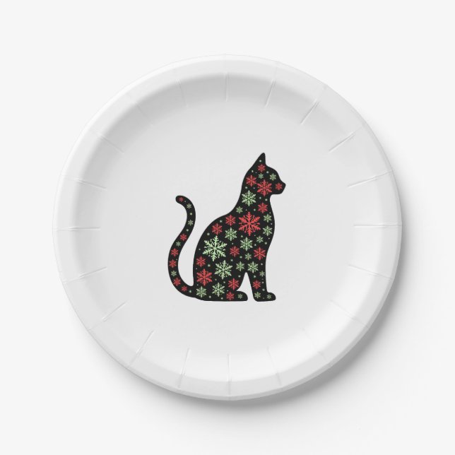 Christmas Cat T - Shirt Pappteller (Vorderseite)