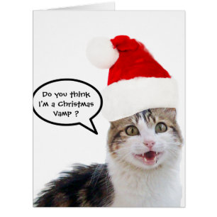 CHRISTMAS CAT WITH SANTA CLAUS HAT