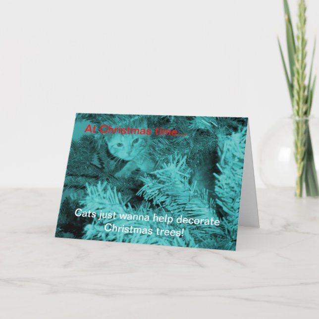 Christmas Cats Just Wanna Carte de voeux (Devant)