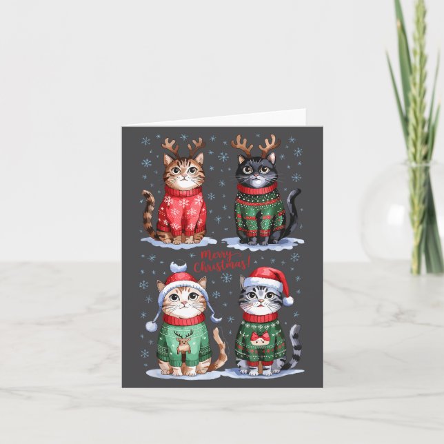 Christmas Cats _ Merry Christmas Cats Graphic  Karte (Vorderseite)