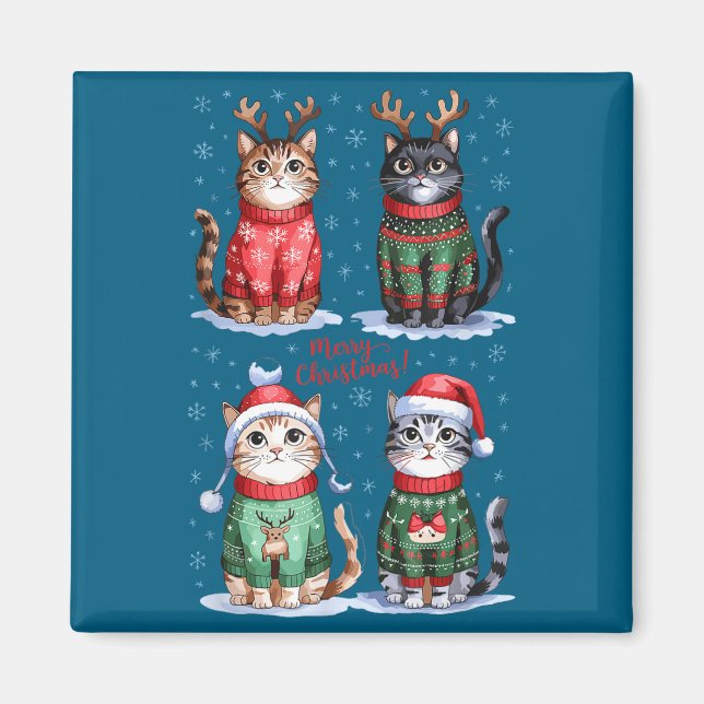 Christmas Cats _ Merry Christmas Cats Graphic  Magnet (Vorne)