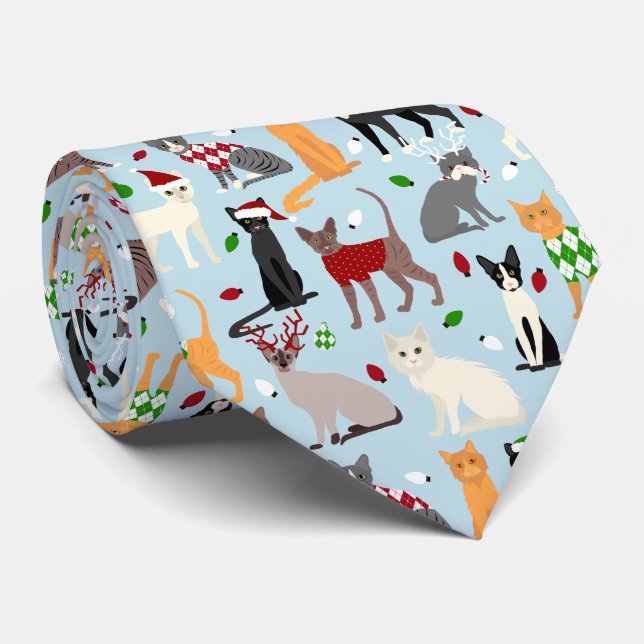 Christmas Cats Neck Tie Krawatte (Gerollt)