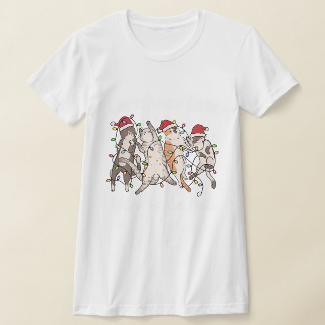 Christmas Cats with Santa Hats Cute Funny Holiday T-Shirt (Ablage )
