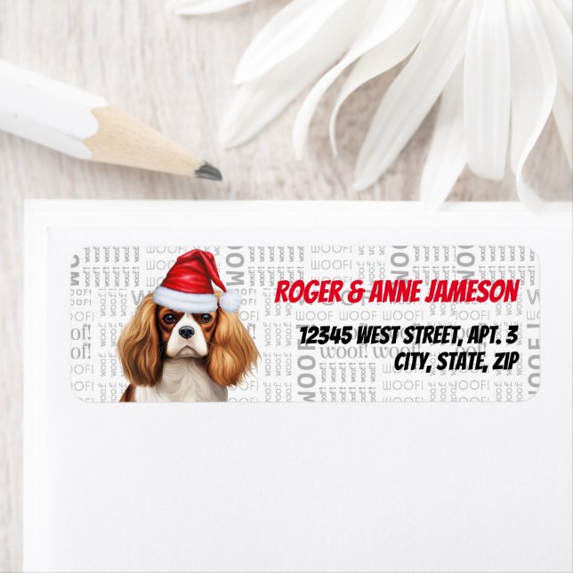 Christmas Cavalier King Charles Spaniel Dog Name (Insitu)