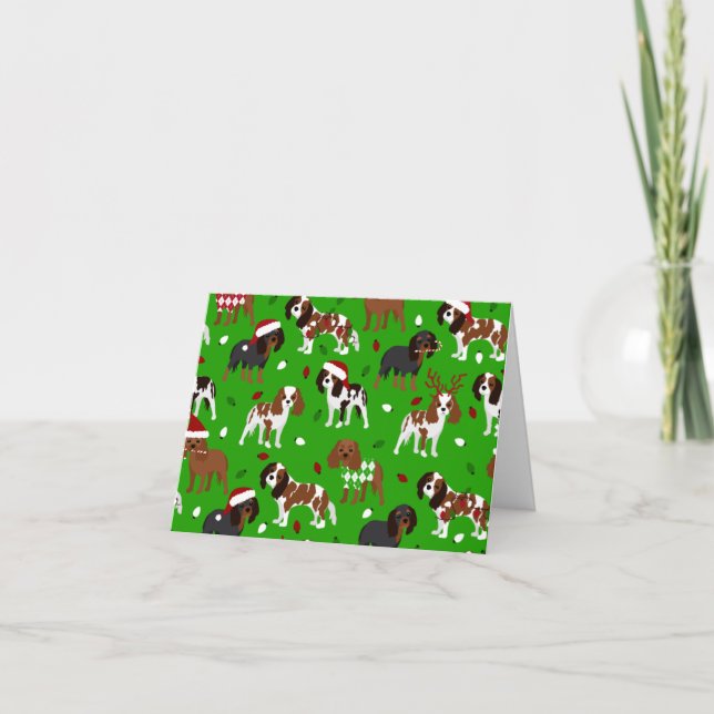 Christmas Cavalier King Charles Spaniel Karte (Vorderseite)