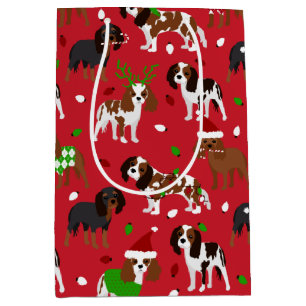 Christmas Cavalier King Charles Spaniel Mittlere Geschenktüte