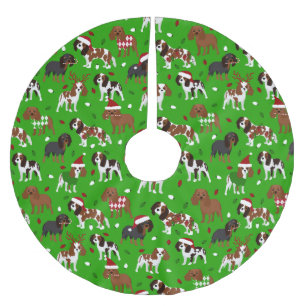 Christmas Cavalier King Charles Spaniel Polyester Weihnachtsbaumdecke