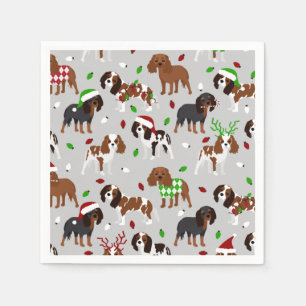 Christmas Cavalier King Charles Spaniel Serviette