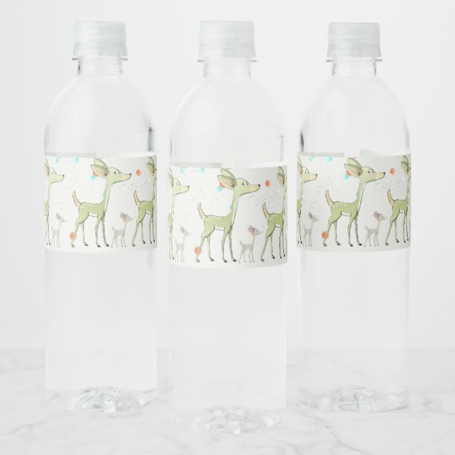 Christmas Celebration Green Deers Holidays Cute (Flaschen)
