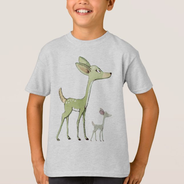 Christmas Celebration Green Deers Holidays Cute T-Shirt (Vorderseite)