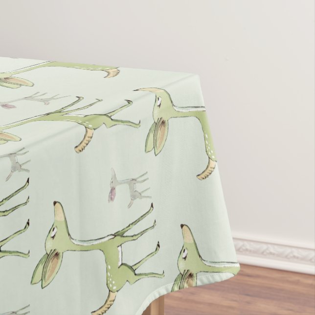 Christmas Celebration Green Deers Holidays Cute Tischdecke (Beispiel)