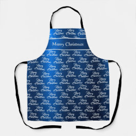 Christmas Celebration White Snowflakes Navy Blue Schürze