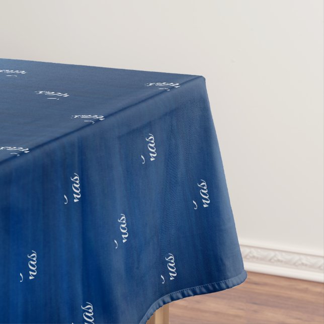 Christmas Celebration White Snowflakes Navy Blue Tischdecke (Beispiel)