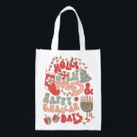 Christmas Chanukah hanukkah Groovy Vibes Wiederverwendbare Einkaufstasche<br><div class="desc">Es ist ein Urlaubsmash mit dieser niedlichen, wieder verwendbaren Geschenktasche von Holly Jolly Vibes & Happy Challah Days. Funky Farben von Rot, Rosa und Grüntöne mit Weihnachten und Chanukah oder Hanukka Icons, Menorah, dreidel, Weihnachtsbaum, Strumpf, Lichter, jüdischen Stern von David, und Bonbons Stock. Großartige Geschenktasche für Mieter, Bürohelfer oder einfach...</div>