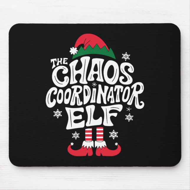 Christmas Chaos Coordinator Elf Xmas Pajama Gift M Mousepad (Vorne)