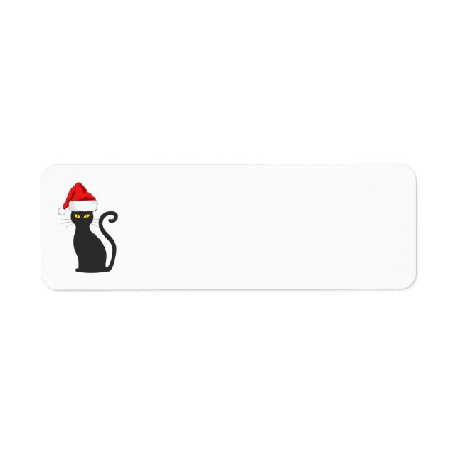 CHRISTMAS CHAT ÉTIQUETTES DE ADRESSE, CUISINE NOIR (Devant)