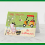 Christmas Cheer Golf Beach Palm Tree Feiertagskarte<br><div class="desc">Das erzählt nicht eine großartige Geschichte - Sie leben in einer wunderbaren Lage, wo Sie zwischen einem Tag am Strand oder einem Tag am Golfplatz wählen können - neben vielen anderen wunderbaren Aktivitäten. Genießen Sie das Leben und diese lustige Urlaubskarte. Es ist fröhlich und eine einzigartige Art, Happy Holidays zu...</div>