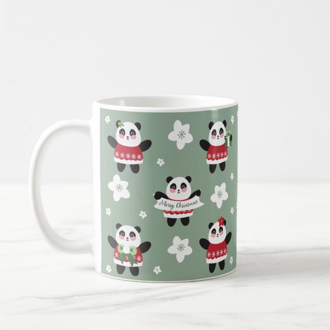 Christmas Cherry Blossom Panda Kaffeetasse (Links)