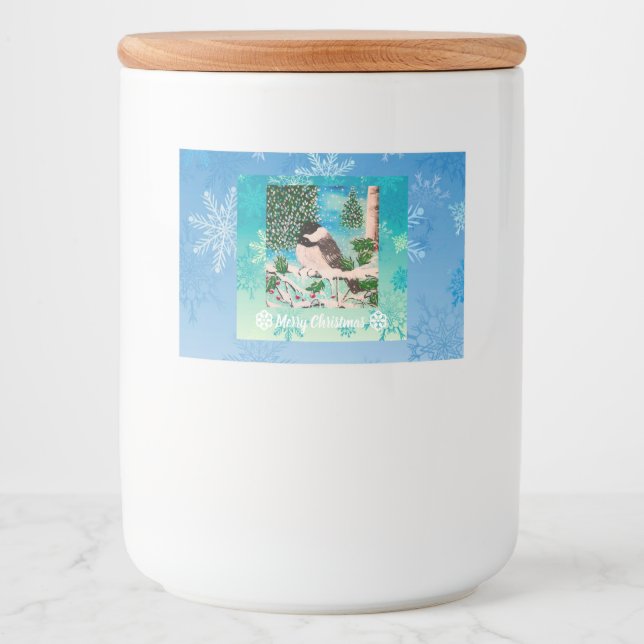 Christmas Chickadee Chatter Lebensmitteletikett (Vorderseite)
