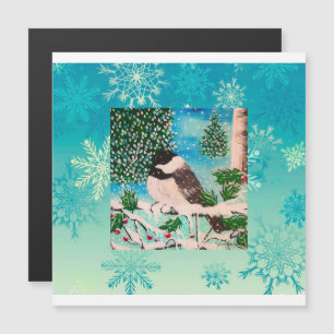 Christmas Chickadee Chatter Magneteinladung