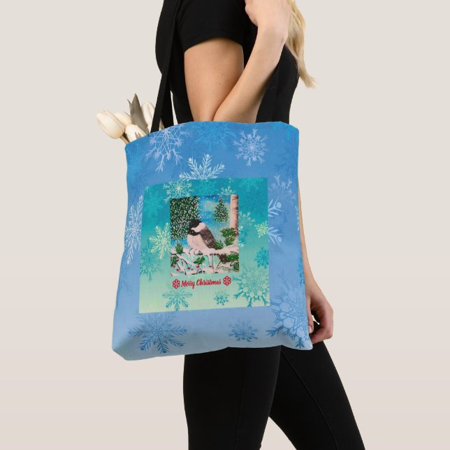Christmas Chickadee Chatter Tasche (Von Nahem)