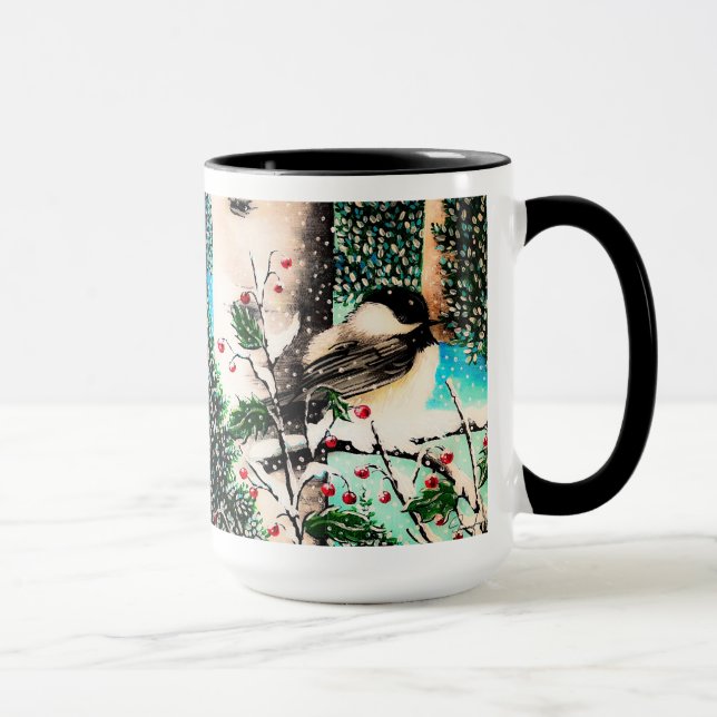 Christmas Chickadee Chatter Tasse (Rechts)