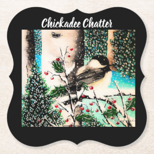 Christmas Chickadee Chatter Untersetzer