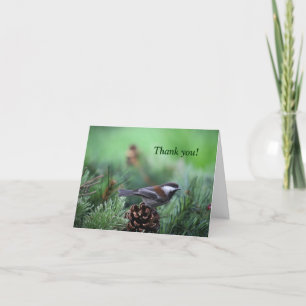 Christmas chickadee thank you card dankeskarte