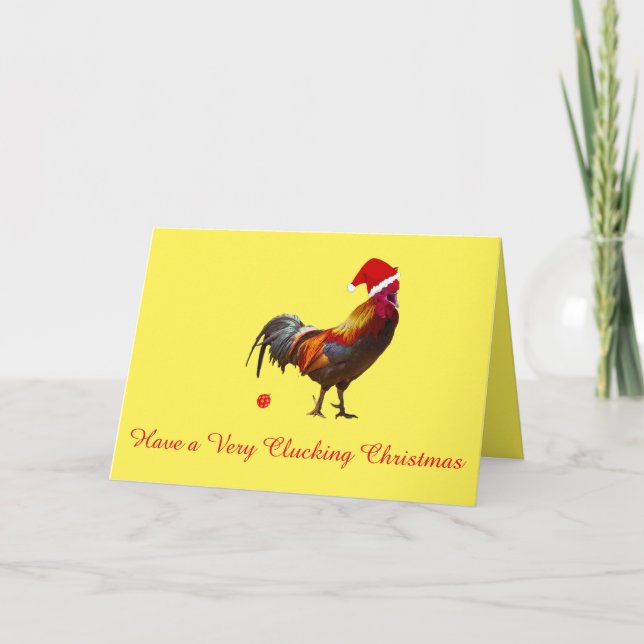 Christmas Chicken Fun Santa Hat Carte de voeux (Devant)