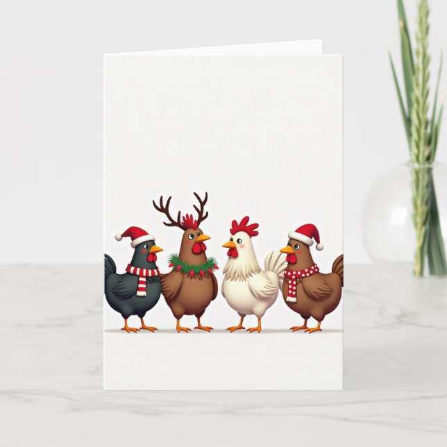 Christmas Chickens Card Karte (Vorderseite)