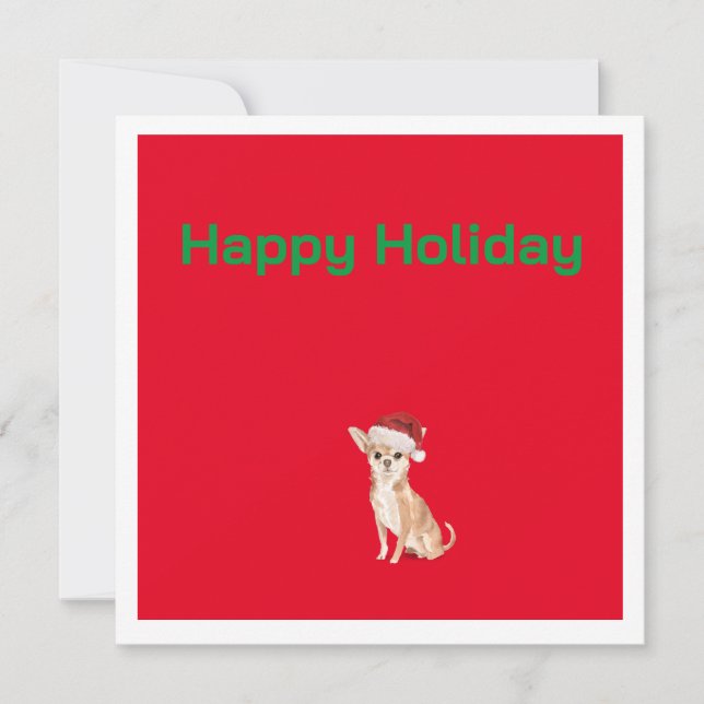 Christmas Chihuahua Dog Red Merry Gruß (Vorderseite)