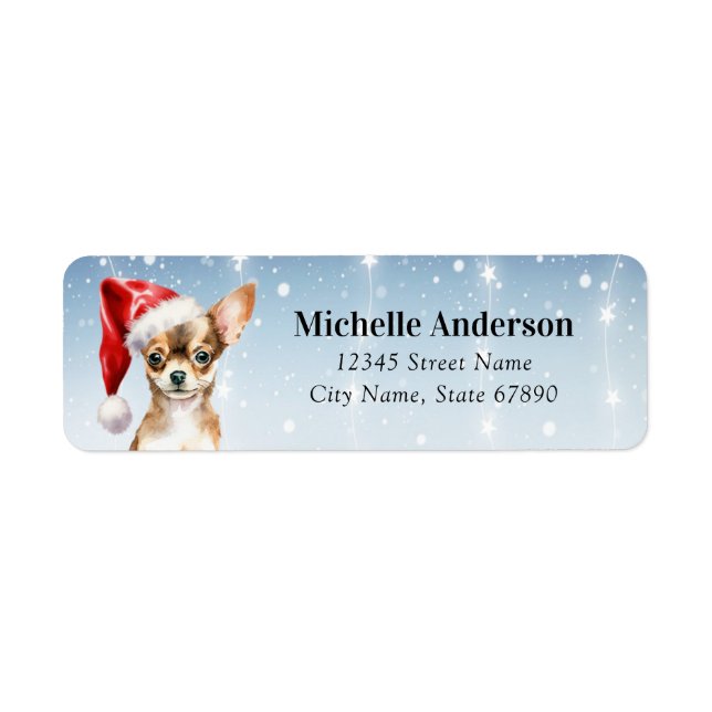 Christmas Chihuahua Dog Rücksendeadressen-Aufklebe (Vorne)