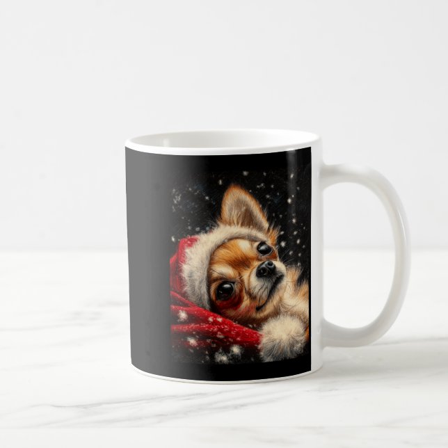 Christmas Chihuahua On A Long Sleeve  Kaffeetasse (Rechts)