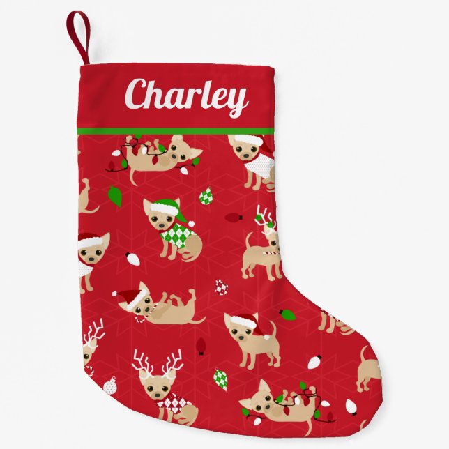Christmas Chihuahuas Kleiner Weihnachtsstrumpf (Vorderseite)