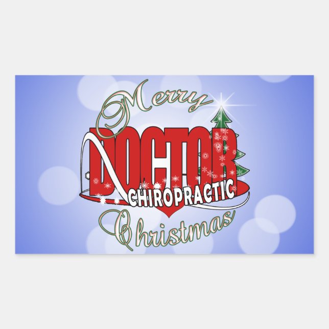 CHRISTMAS CHIROPRAKTISCHER ARZT RECHTECKIGER AUFKLEBER (Vorderseite)