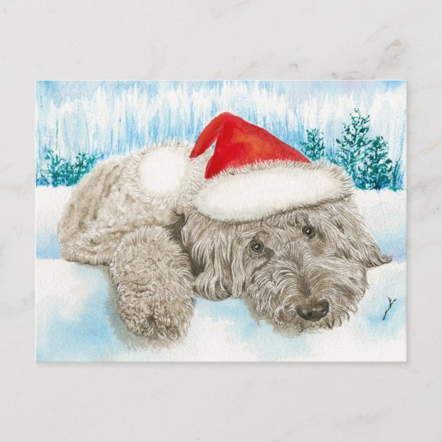 Christmas Chocolate Labradoodle Feiertagspostkarte (Vorderseite)
