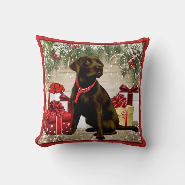 CHRISTMAS CHOCOLATE LABRADOR KISSEN (Vorderseite)