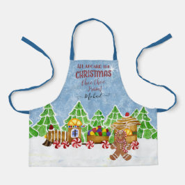 Christmas Choo Choo Train Gingerbread Man in Candy Schürze
