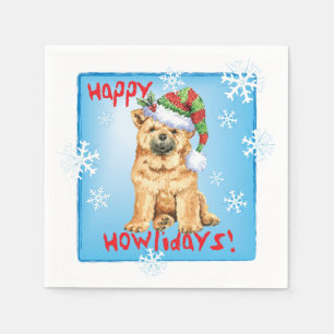 Christmas Chow Chow Napkins Serviette