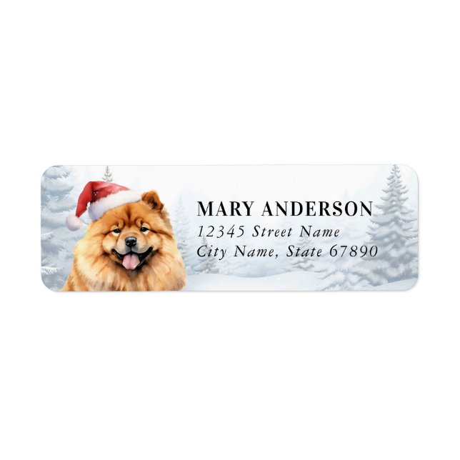 Christmas Chow Chow Rücksendeadressen-Aufkleber (Vorne)