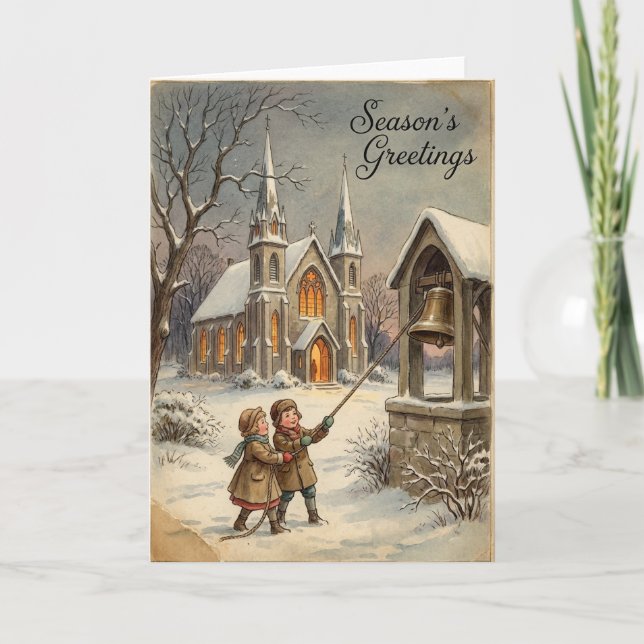 Christmas Church Bells Greetings Card Karte (Vorderseite)