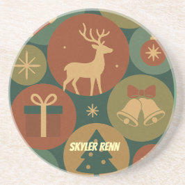 Christmas Circles Pattern Holiday Getränkeuntersetzer