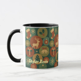 Christmas Circles Pattern Tasse