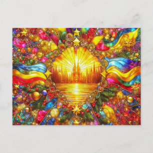 CHRISTMAS CITYSCAPE ~ Postcard Postkarte