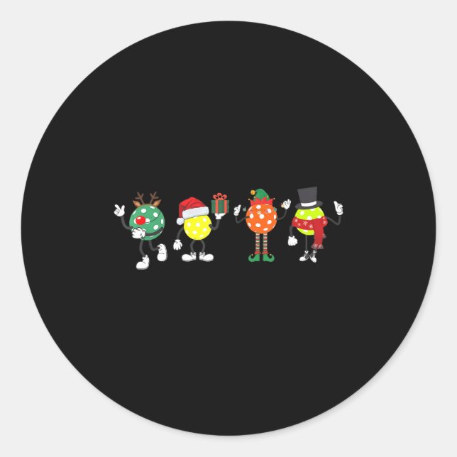 Christmas Ckleball Player Xmas Santa Reindeer Elf  Runder Aufkleber (Vorderseite)