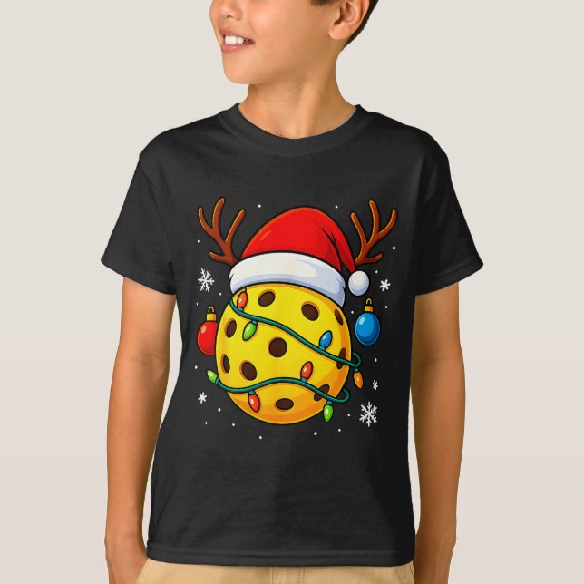Christmas Ckleball Santa Hat Lights Srts Xmas Paja T-Shirt (Vorderseite)