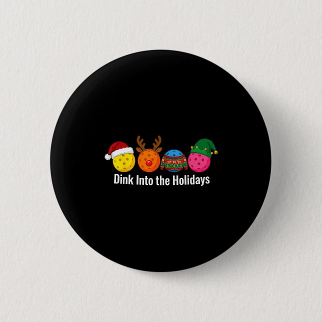 Christmas Ckleball Santa Reindeer Elf Ugly Xmas Sw Button (Vorderseite)
