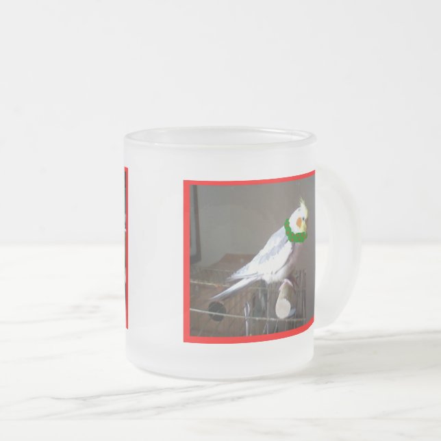 Christmas Cockatiel Frosty Tasse (VorderseiteRechts)
